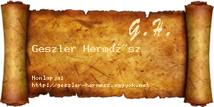 Geszler Hermész névjegykártya